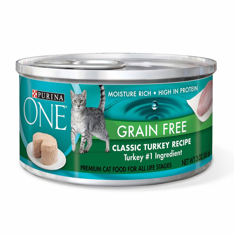 Purina ONE Grain Free Premium Pate Classic Turkey Recipe Wet Cat Food - (24) 3 oz. Cans