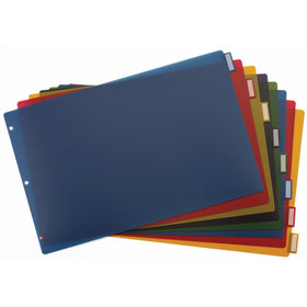 Cardinal Poly Insertable Dividers, 8-Tab, 11 x 17 Inches, Multi-Color (84803)