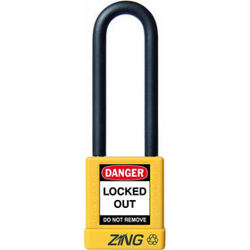 ZING 7055 RecycLock Safety Padlock, Keyed Alike, 3" Shackle, 1-3/4" Body, Yellow