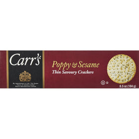 CARRS CRACKER POPPY & SESAME, 6.5 OZ, 12 pack