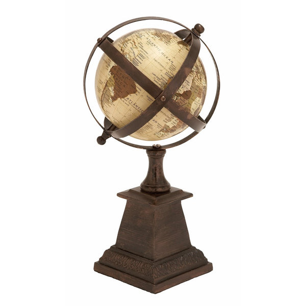 Deco 79 Aluminum Globe with 6-Inch Nautical Maritime Decor, 12-Inch