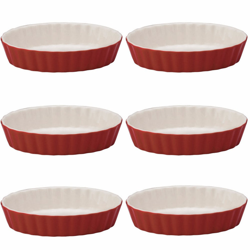 Mrs. Anderson's Baking Oval Quiche Creme Brulee, Ceramic Earthenware, Rose, Set of 6, 5-Inches x 3.25-Inches x 1-Inch