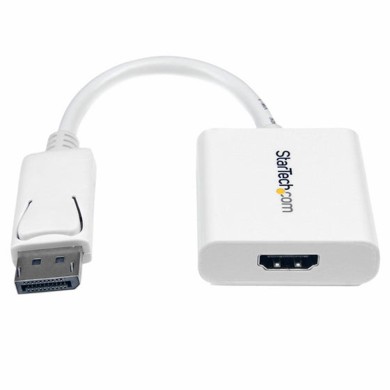 StarTech.com DisplayPort to HDMI Active Adapter - DP to HDMI Video and Audio Converter - 1920x1200 - M/F - White