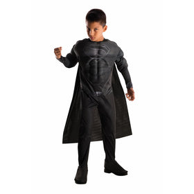 Rubies Man of Steel Deluxe Black Suit Muscle Chest Child's Superman Costume, Small