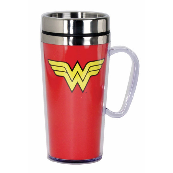 DC Comics 17237 Wonder Woman Insulated Travel Mug, Red