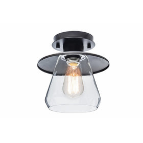 Globe Electric Vintage Semi-Flush Mount Ceiling Light, Oil Rubbed Bronze Finish, Clear Glass Shade, 64846