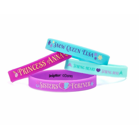 Amscan Disney Frozen Rubber Bracelet Birthday Party Accessory Favour (4 Pack), Multi Color, 2 1/2" x 7/16".