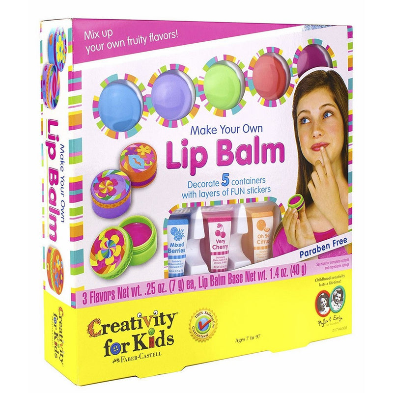 Creativity for Kids Make Your Own Lip Balm KitMakes 5 Lip BalmsIncludes Customizable Containers and Handy Carrying CaseAges 7 and Up