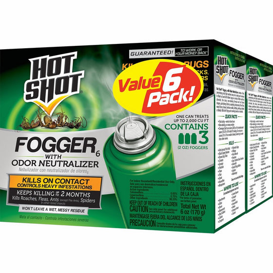 Hot Shot Fogger6 With Odor Neutralizer (HG-26180) (2 Pack) (3-2 oz)