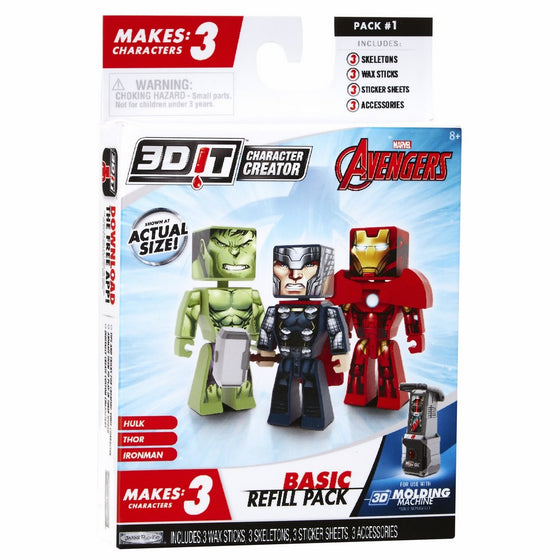 3D Character Creator Marvel Avengers Basic Refill Pack Novelty Toy