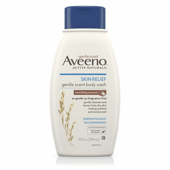 Aveeno Skin Relief Gentle Scent Body Wash For Sensitive Skin, Nourishing Coconut, 12 Fl. Oz