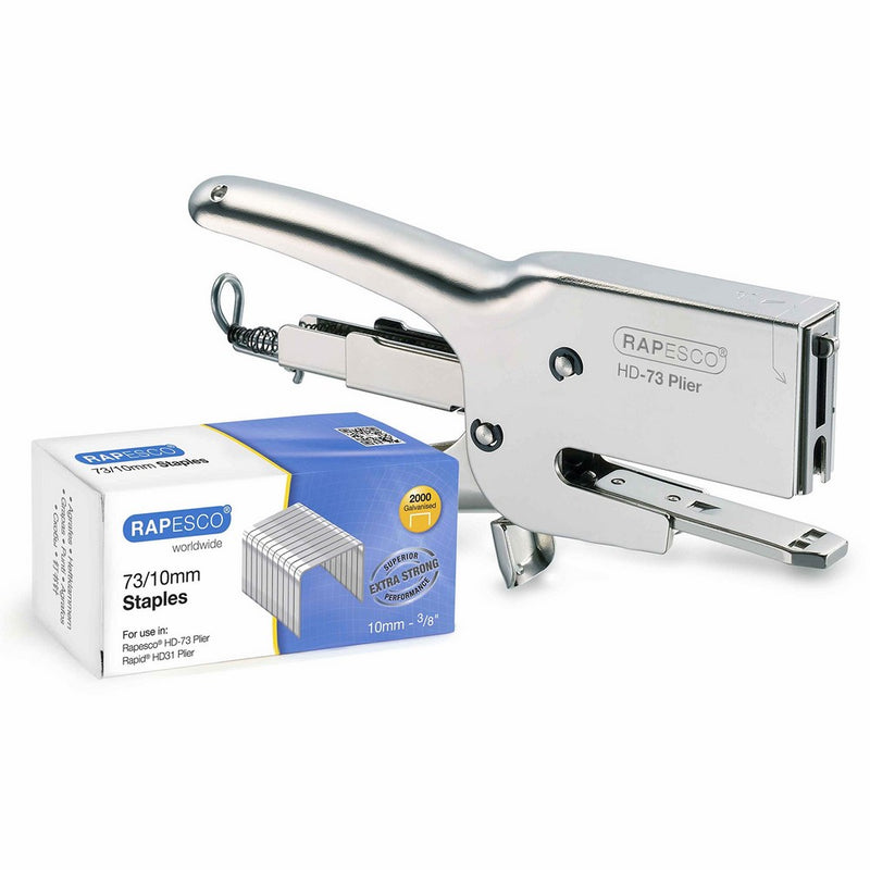 Rapesco Heavy Duty Plier Stapler with Staples, HD 73 with 2,000 73/10 mm Staples