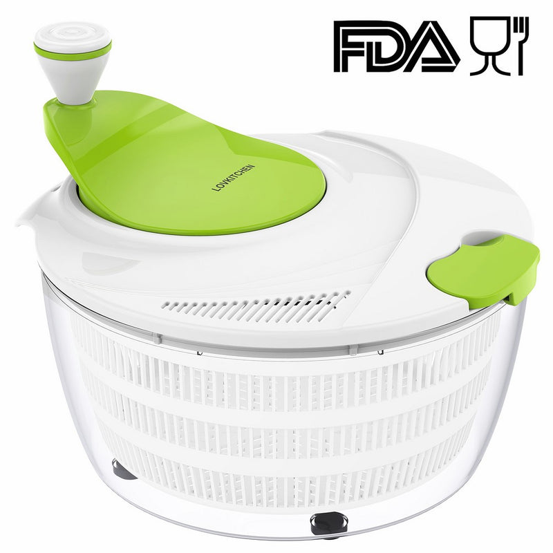 Salad Spinner LOVKITCHEN Large 4 Quarts Fruits and Vegetables Dryer Quick Dry Design BPA Free Dry Off & Drain Lettuce and Vegetable with Ease for Tastier Salads and Faster Food Prep