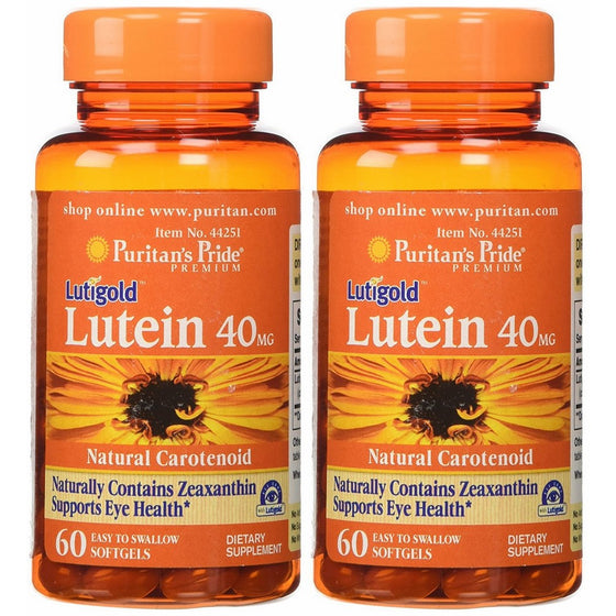 Puritan's Pride Lutein 40 mg with Zeaxanthin-60 Softgels 2 Pack