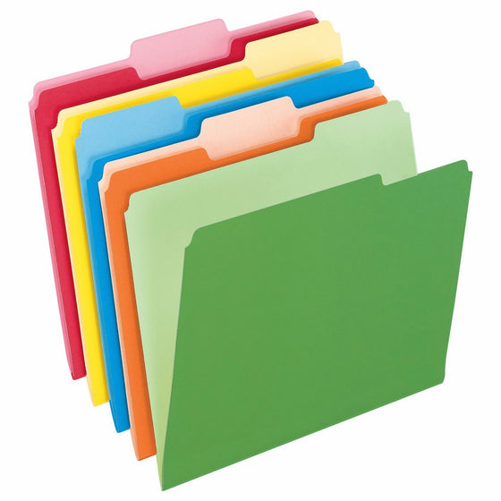 Pendaflex Two-Tone Color File Folders, Letter Size, Assorted Colors, 1/3 Cut, 100 per box (152 1/3 ASST)