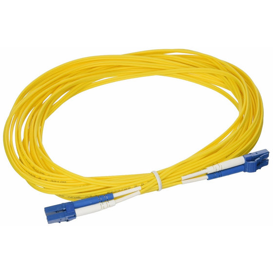 C2G/Cables To Go 08355 LC-LC 9/125 OS2 Duplex Single-Mode PVC Fiber Optic Cable, Yellow (26.2 Feet, 8 Meters)