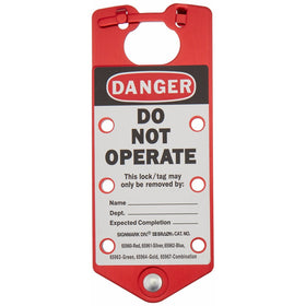 Brady 65960 Labeled Lockout Hasp, Snap-On, 6 Lock