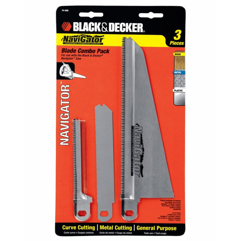 BLACKDECKER 74-598 Navigator Combo Set, 3-Piece Blade set for Handsaw