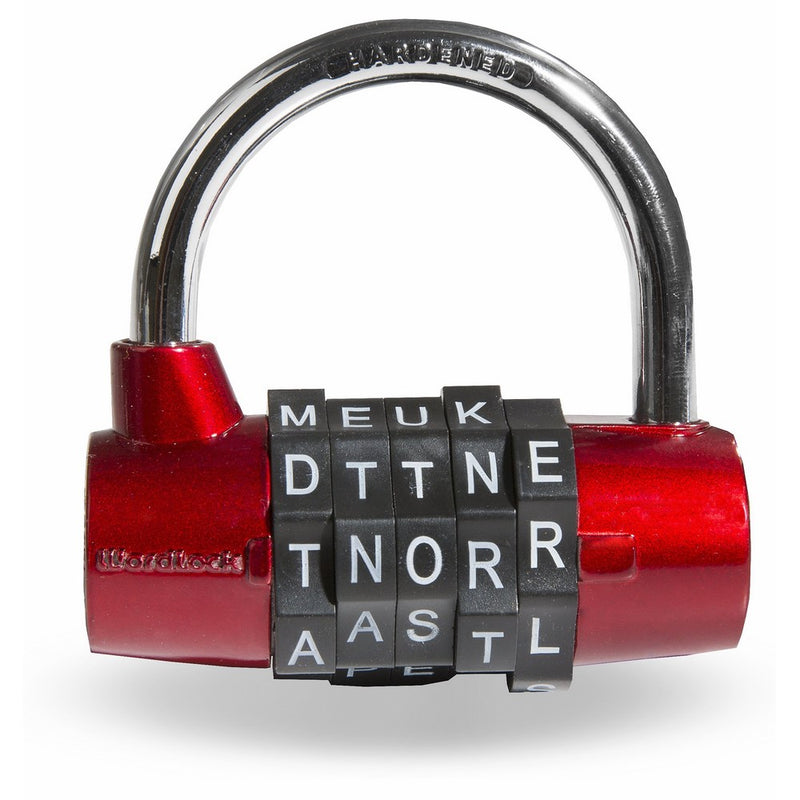 Wordlock PL-002-RD 5-Dial Padlock, Red