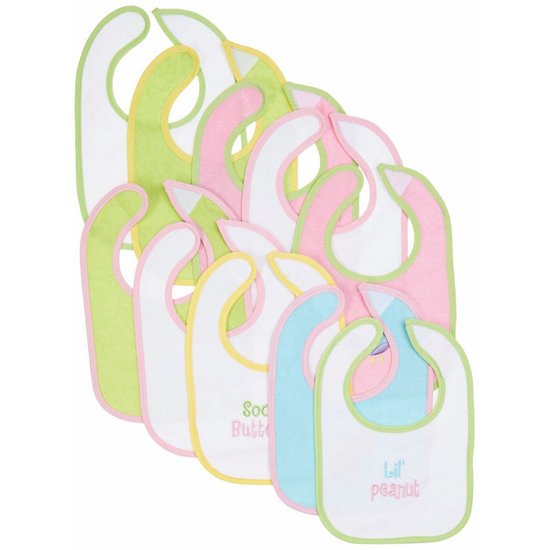 Nojo Making Miracle Water Resistant Drooler Bib, Girl/Styles May Vary, 10 Count