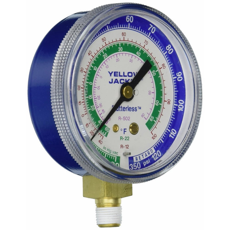 Yellow Jacket 49002 2-1/2" Gauge (degrees F), Blue Compound, 30", 0-120 (Retard Protection to 350 psi), R-12/22/502