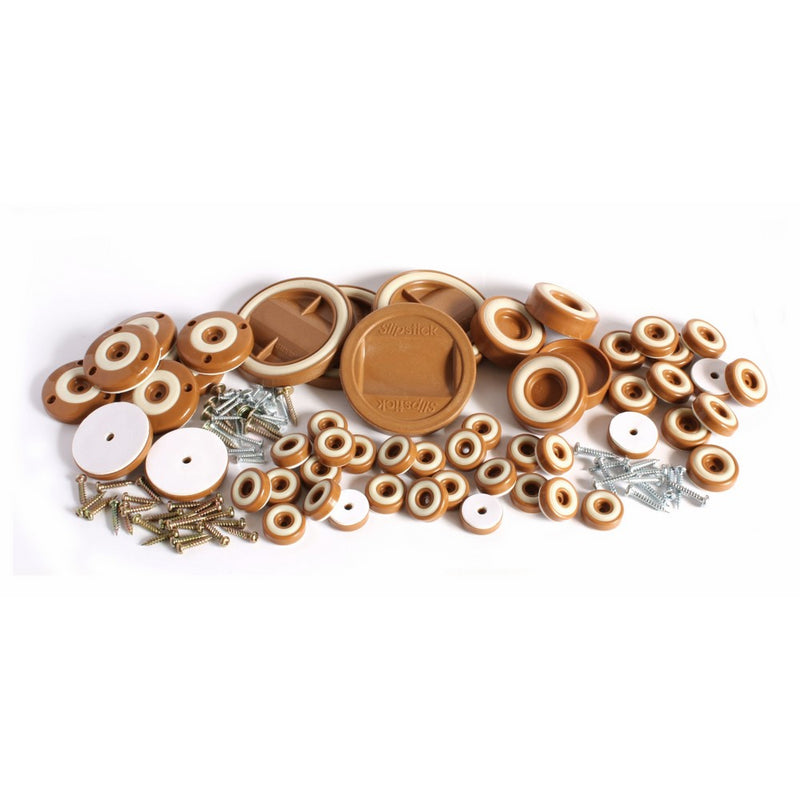 Slipstick CB998B Whole House Furniture Non Skid Non Slip Floor Protector Variety Pack Assortment (52 Pieces) Caramel Brown