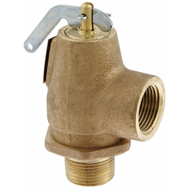 Apollo Valve 13-211 Series Bronze Safety Relief Valve, ASME Steam, 15 psi Set Pressure, 3/4" NPT Male x Female