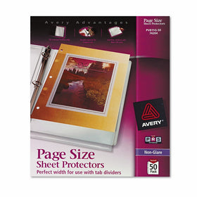 Avery 74204 Top-Load Poly Three-Hole Sheet Protectors, Non-Glare, Letter (Box of 50)