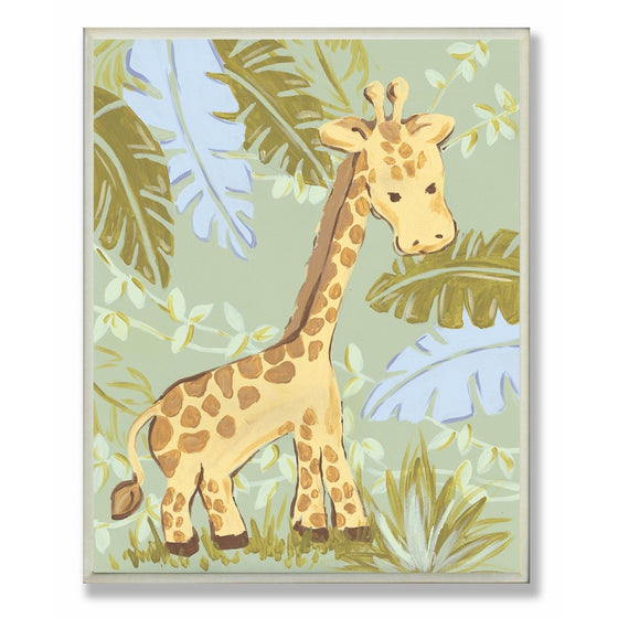 The Kids Room by Stupell Giraffe in the Jungle Rectangle Wall Plaque