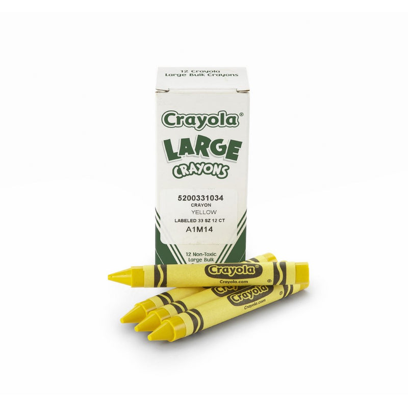 Crayola; Large Crayons, Yellow; Art Tools; 12 ct. Bulk Crayons; Bright, Bold Color