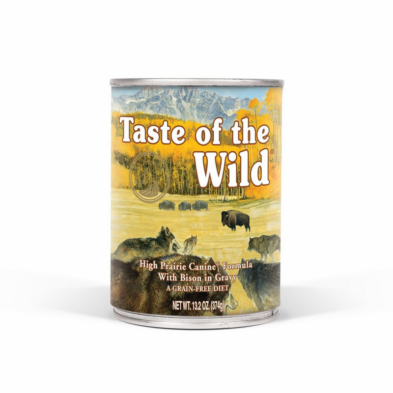 Taste of the Wild High Prairie Grain Free Protein Real Meat Recipe Natural Wet Canned Dog Food a Stew with Real Roasted Bison & Venison 13.2oz, Case of 12
