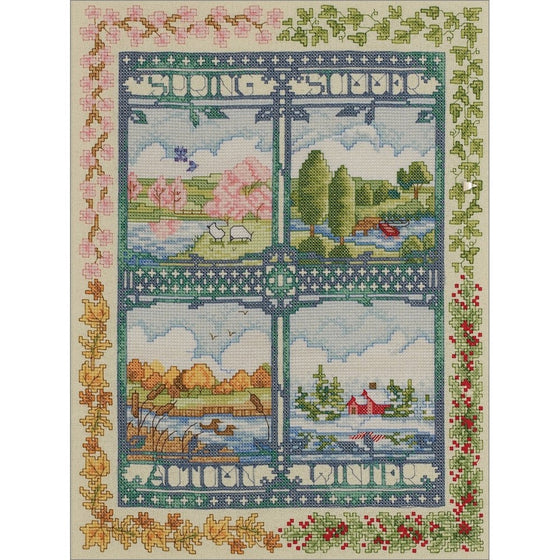 Bucilla Counted Cross Stitch Picture Kits, 45572 Four Seasons