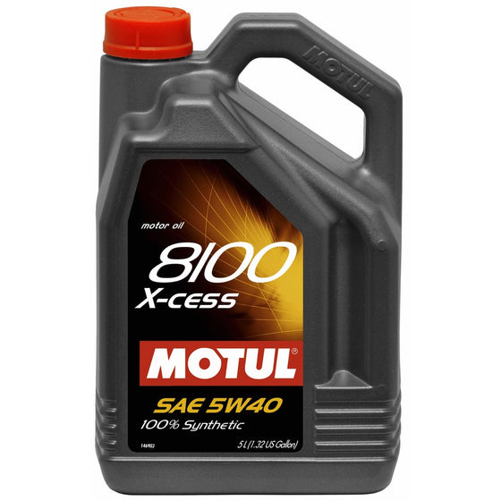 Motul 007250-4PK 8100 X-cess 5W-40 Synthetic Gasoline and Diesel Engine Oil - 5 Liter Jug (Case Case of 4)