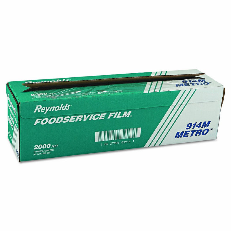 Reynolds Wrap 914M Metro Light-Duty PVC Film Roll w/Cutter Box, 18" x 2000ft, Clear