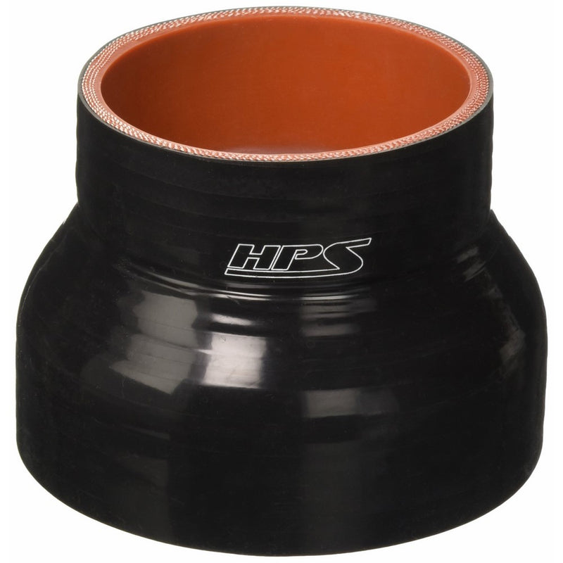 HPS HTSR-300-400-BLK Silicone High Temperature 4-ply Reinforced Reducer Coupler Hose, 40 PSI Maximum Pressure, 3" Length, 3" > 4" ID, Black
