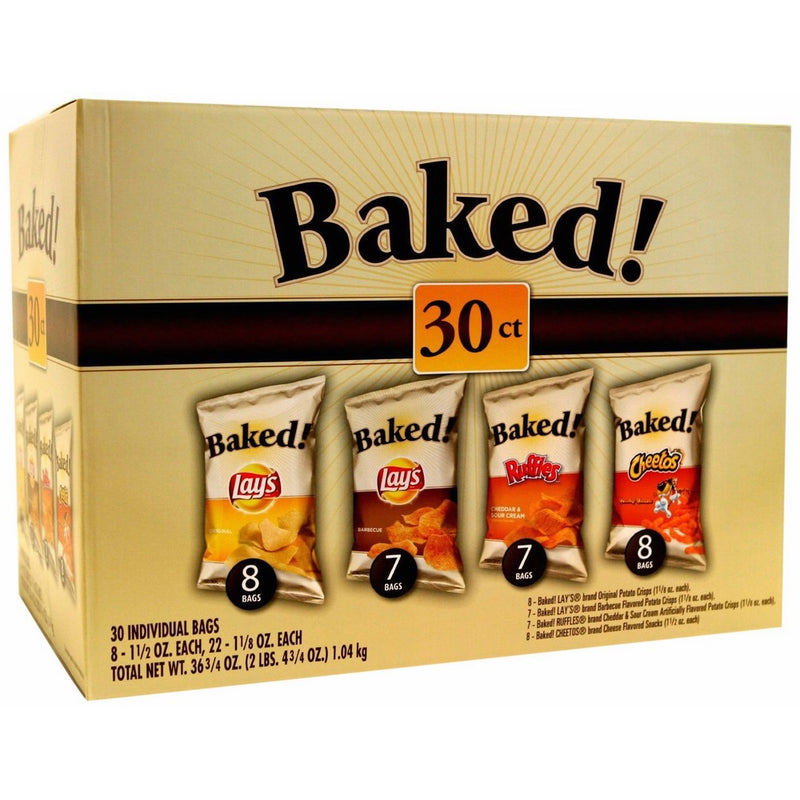Lays Oven Baked Potato Chips Variety Pack, 30 Count