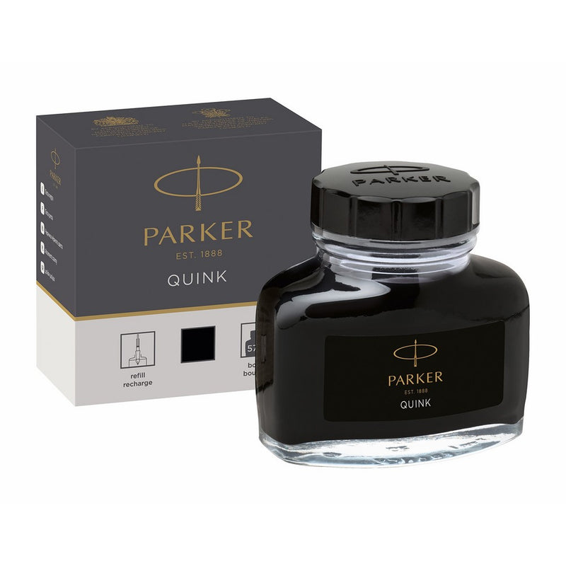 PARKER QUINK Ink Bottle, Black, 57 ml
