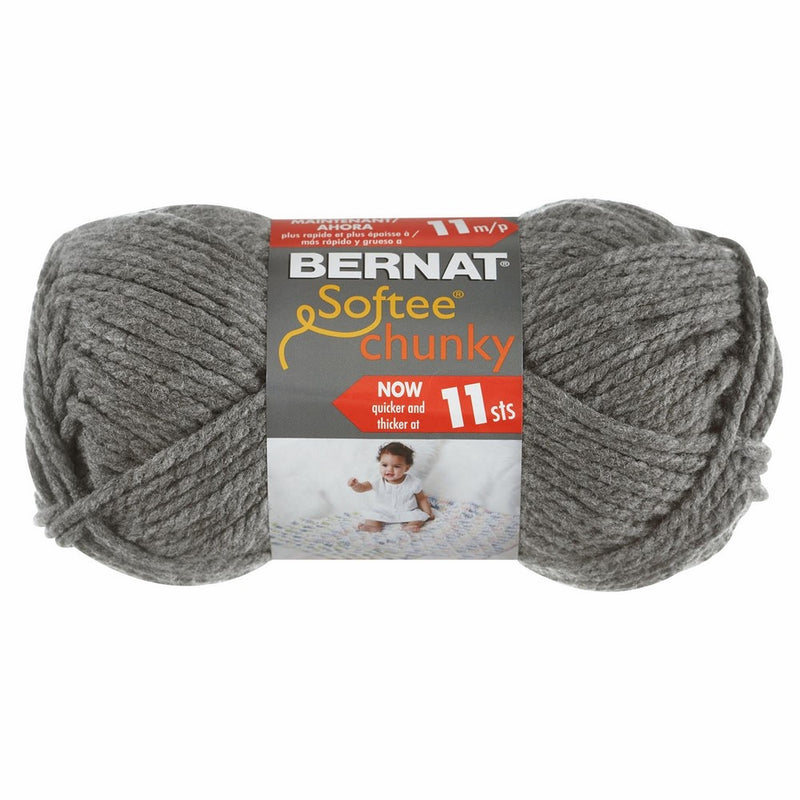 Bernat Softee Chunky Yarn, True Grey, Single Ball