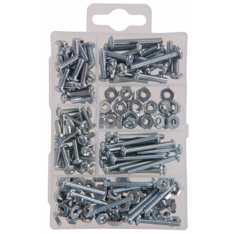 The Hillman Group 591518 Small Machine Screws with Nuts Assortment, 195-Pack