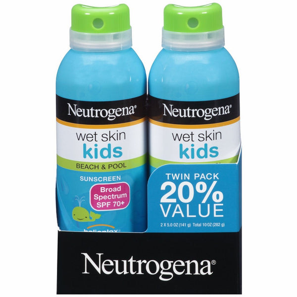 Neutrogena Wet Skin Kids Sunscreen Spray, Twin Pack