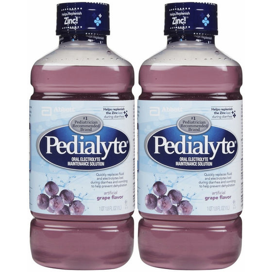 Pedialyte Oral Electrolyte Solution - Grape - 1 lt - 2 pk