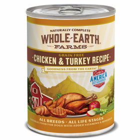 Whole Earth Farms Chicken and Turkey Recipe, 12.7-Ounce, Pack of 12