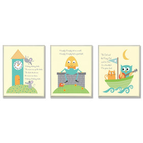 The Kids Room by Stupell Classic Nursery Rhyme 3-Pc. Rectangle Wall Plaque Set, 11 x 0.5 x 15, Proudly Made in USA