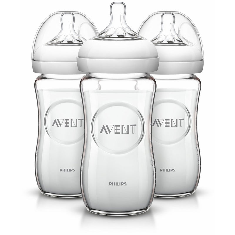 Philips AVENT Natural Glass Bottle, 8 Ounce (Pack of 3)