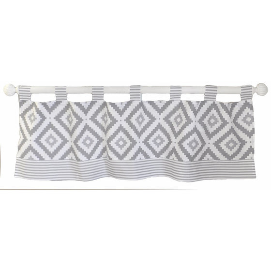 My Baby Sam Imagine Curtain Valance, Gray, White, 2 Count