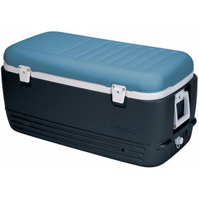 Igloo MaxCold Cooler, Jet Carbon/Ice Blue/White, 100 quart