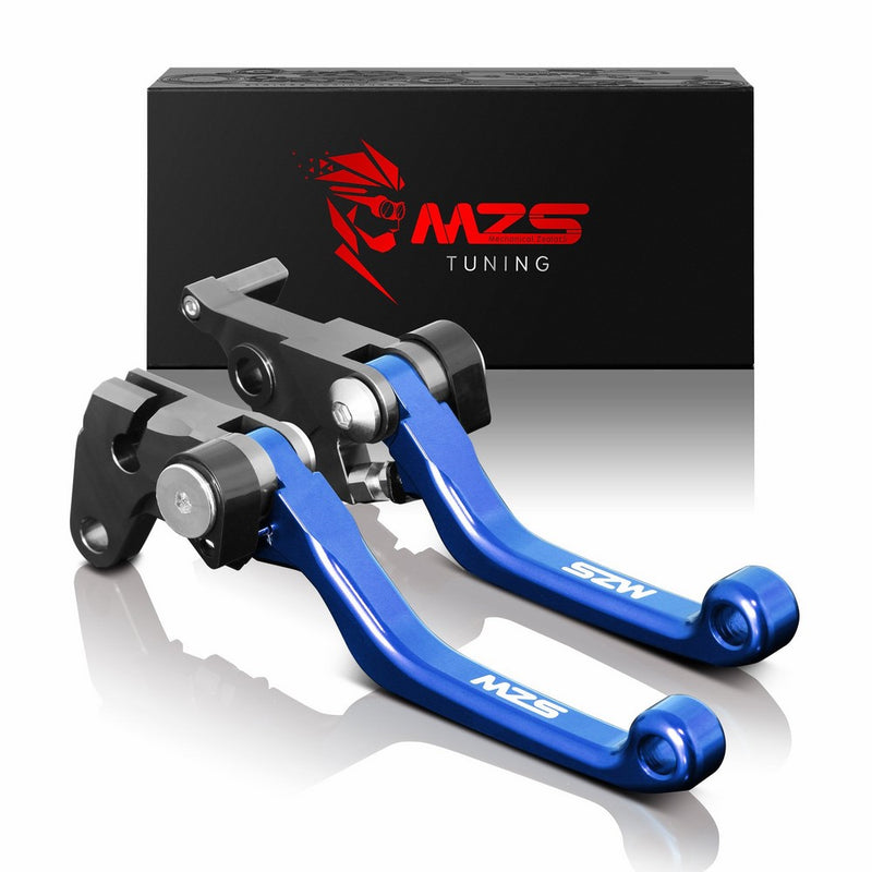 MZS CNC Pivot Brake Clutch Levers for Yamaha YZ125/YZ250/YZ426F/YZ450F 2001-2007,YZ250F 2001-2006 Blue