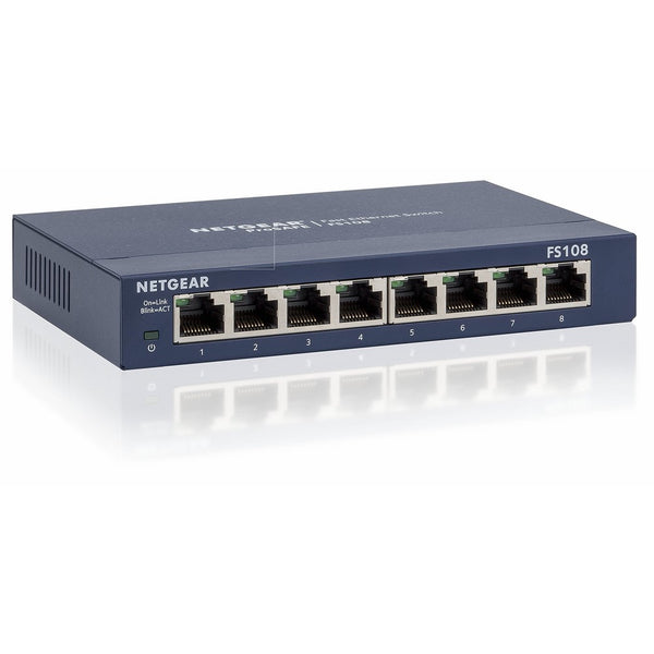 NETGEAR 8-Port Fast Ethernet Unmanaged Switch, Desktop, ProSAFE Lifetime Protection (FS108NA)