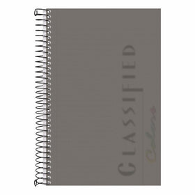 TOPS Classified Business Notebook, 5.5 x 8.5-Inch, College Rule, 100 Sheets per Book, Graphite Plastic Cover (73507)