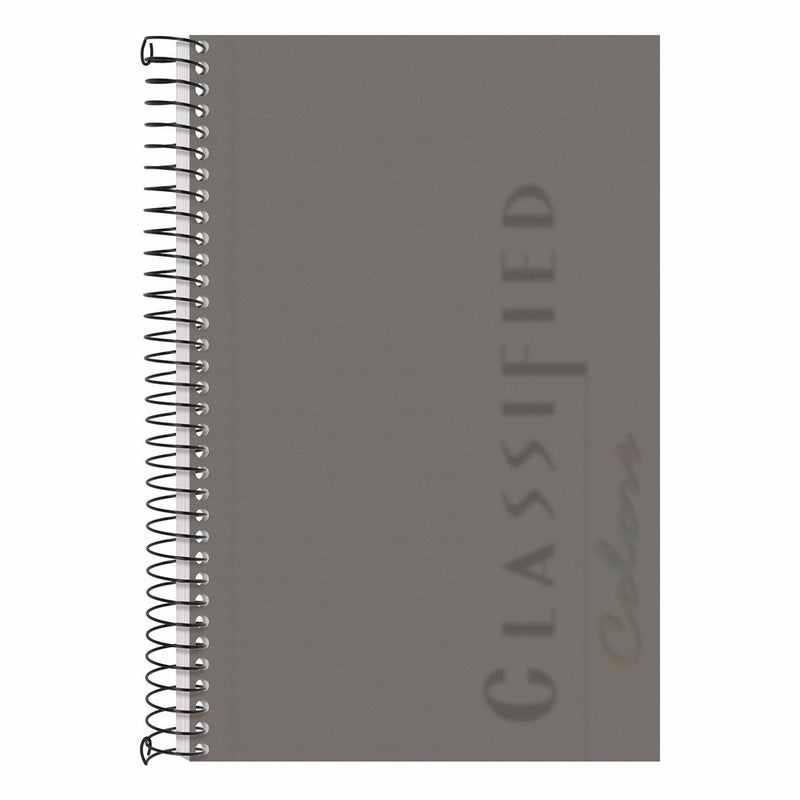 TOPS Classified Business Notebook, 5.5 x 8.5-Inch, College Rule, 100 Sheets per Book, Graphite Plastic Cover (73507)